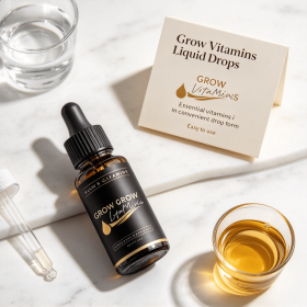 Liquid Vitamin Botanical Drops, Natural Nutrient Oral Supplement, Daily Beauty & Body Nutritional Support Drops