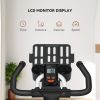 Adjustable Upright Stationary Exercise Bike w/ LCD Display, Indoor Cycling Bike for Home w/ Adjustable Resistance, White