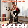 Indoor Exercise Bike, Stationary Cycling Bike with Monitor, Adjustable Resistance, Comfortable Seat & Handlebars, Stable Base