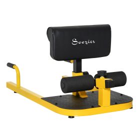 3-in-1 Padded Push Up Sit Up Deep Sissy Squat Machine Home Gym Fitness Equipment, Yellow (Option: Yellow-985x530x208 mm)