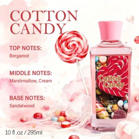 12 Scents,10 Oz. Unisex Shower Gel,body Wash. Large Size, Gently Cleanses And Moisturizes, Enriched With Aloe Vera And Vitamin E. Floral, Fruity, (Option: Candy)