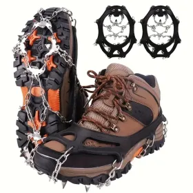 Universal Anti-slip Grip Spikes, 2025 Upgraded Universal Anti-slip Spikes For Ice Skates And Boots, With 19 Steel Spikes, Ice And Snow Grip Spike (Option: M)